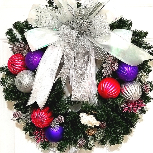 July is Christmas Wreath Handmade by Me! - Picture 2 of 11